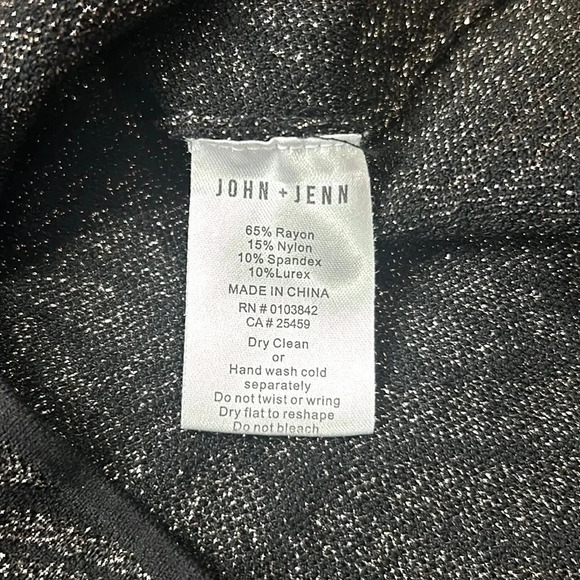 John + Jenn Metallic V-Neck Cocktail Mini Dress Black Size Medium - Picture 8 of 10